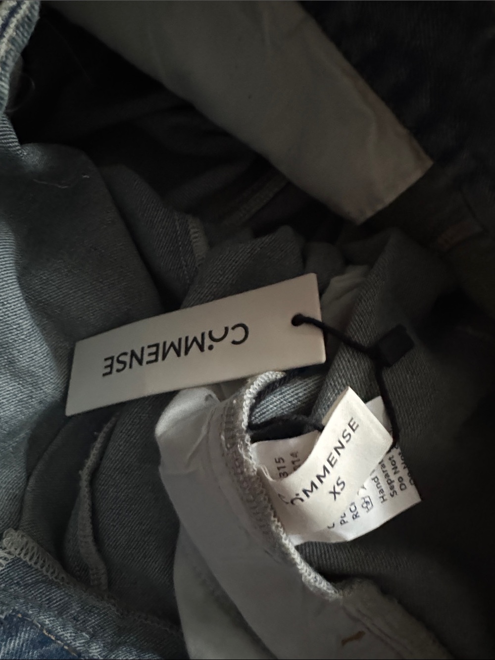 Commense Asymmetrical Ruched Denim Wide-Leg Pants - Picture 5 of 5